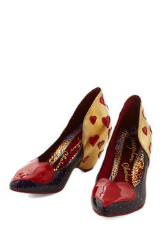 Queen Of Hearts Shoes, Heart Heels, Red Shoes Heels, Lizzie Hearts, Irregular Choice Shoes, Heart Shoes, Vintage Heels, Irregular Choice