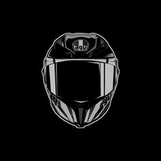 a black and white photo of a motorcycle helmet