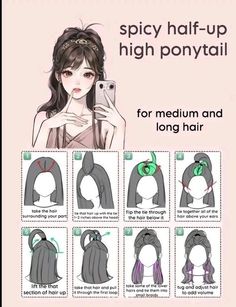 High Ponytail Tutorial, How To Style Hair, Haircut Tips, Ponytail Tutorial, High Neck Crop Top