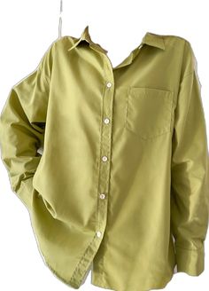 Trendy Green Collared Shirt, Green Button-up Solid Color Top, Green Solid Color Button-up Top, Casual Light Green Fall Top, Casual Light Green Top For Fall, Trendy Shirt With Buttoned Pockets, Basic Green Shirt With Relaxed Fit, Green Relaxed Fit Basic Shirt, Trendy Green Shirt