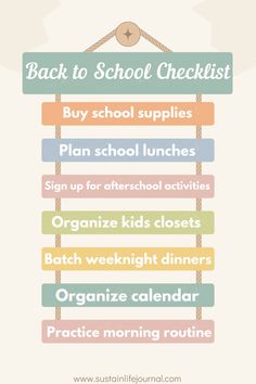 the back to school checklist for kids