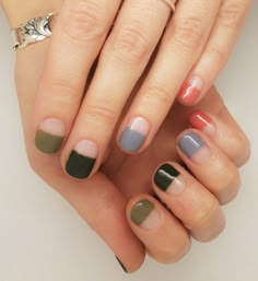 Minimal Nails, Rainbow Nails, Funky Nails, Easy Nail Art, Nail Art Design, Diy Nails, How To Do Nails