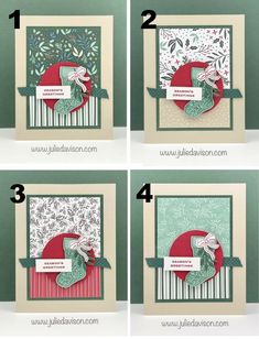 four steps to make a christmas card