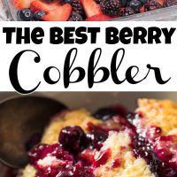 the best berry cobbler recipe is made with fresh berries and blueberries