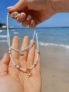 beaded necklace Jewelry For Summer, Necklaces Beads, قلادات متدلية, Surf Jewelry, Beachy Jewelry, Preppy Jewelry, Diy Collier, Starfish Pendant