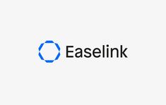 the logo for easelink is shown in black and blue on a white background,