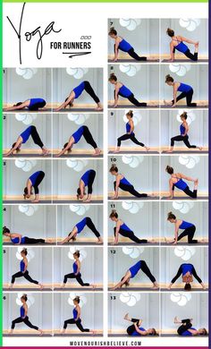 a woman doing yoga poses on a table