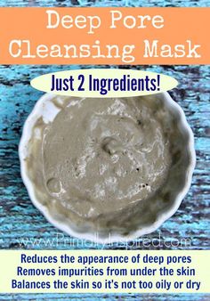 Give your skin the ultimate cleansing facial with this deep pore cleansing mask recipe! All skin types can benefit from this easy 2 ingredient mask! Diy Declutter, Pore Cleansing Mask, Mud Masks, Pore Cleaning, 3d Mascara, Healing Clay, Cleansing Mask, Cleansing Face, Pore Cleansing