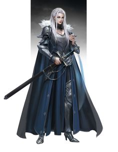 Lord of the North, Sun haiyang on ArtStation at https://www.artstation.com/artwork/GZmD4?utm_campaign=notify&utm_medium=email&utm_source=notifications_mailer Female Knight Art Character Design, Weiblicher Elf, Female Armor, Female Knight, Dungeons And Dragons Characters, Fantasy Armor, Fantasy Warrior, Arte Fantasy