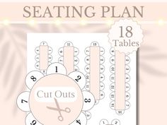 the cutting plan for cut outs is shown in pink and white with scissors on it