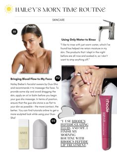 Hailey Bieber Beauty Secrets, Hailey Bieber Modeling, Hailey Bieber Diet, Hailey Bieber Skincare, Hailey Rhode, Gua Sha Massage, Skincare Routines, Skincare Organization