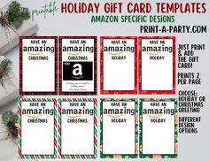 printable holiday gift card templates for amazon