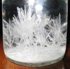 a glass jar filled with lots of white stuff