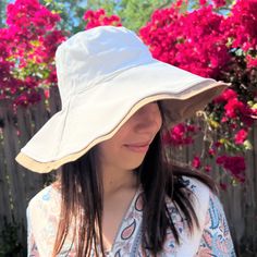 FREE Standard U.S Shipping on all orders over $35 Extra Wide Brimmed Spring Summer Hat Womens Reversible Large Brim Urban Boho Sun Hat Crushable Packable Walking Travel Elegant Vacation Honeymoon Ladies Hat This spring summer hat has an extra wide 5 inch brim. Removable & adjustable chin strap/ drawstring for windy days. Reversible double-sided hat. The brim can be turned up or turned down. It's easy to take shape you want due to bendable wire. It is an elegant accessory for women. This wide bri Cheap Yellow Casual Sun Hat, Lightweight Spring Bucket Hat, Beige Upf 50+ Bucket Hat For Travel, Beige Bucket Hat With Upf 50+ For Travel, Lightweight Casual Bucket Hat, Outdoor Beige Sun Hat With Upf 50+, Summer Outdoor Sun Hat, Beige Packable Bucket Hat, Beige Bucket Hat With Upf 50+ For Warm Weather