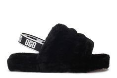 Fluff Yeah Slide, Fluffy Shoes, Ugg Sandals, Ugg Slippers, Kids Uggs, Kids Sandals, Trendy Shoes, Black Charcoal, Black Media