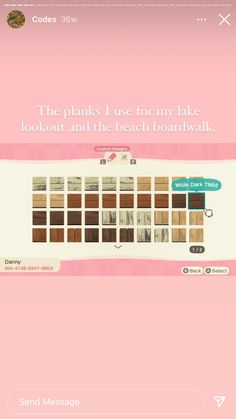 an image of a pink background with the words, the planks are for my lake look out and the beach boardwalk walk