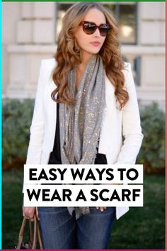 Not sure how to wear a scarf for summer? Scarves are a great way to jazz up an outfit without burning up. Here are fifteen fun and stylish ideas! Styling With Scarves, Scarf As Accessories, How To Style Scarf Outfit Summer, What To Wear With A Scarf, Outfits With Scarves Spring, Scarf With Blazer Work Outfits, How To Wear A Scarf With A Button Down Shirt, How To Wear A Long Rectangular Scarf, Spring Scarf Outfit Ideas