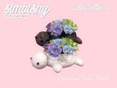 a small stuffed animal with flowers on it's back and the caption says simply cuter 2