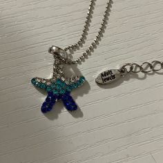 Silver Light Blue And Dark Blue Necklace. Perfect For Summer. Never Worn Amazing New Conditions. Blue Star-shaped Nickel-free Necklace, Blue Starfish Charm Necklace, Starfish Necklace, Silver Lights, 2000s Fashion Outfits, Blue Necklace, 2000s Fashion, Starfish, Blue And Silver