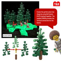 the lego christmas tree has been made with green plastic bricks and is being displayed in front of