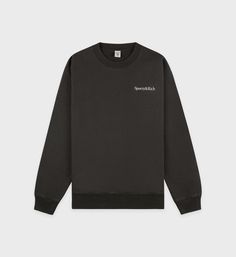 Constructed of 100% USA grown cotton, our crewnecks are pre-shrunk and fit slightly oversized. Our crewnecks are made in Los Angeles where our factory pays its employees above minimum wage + overtime and benefits. - 100% Cotton, 11.5 oz- Made in the USA- Embroidered logo- Shrink Free- Garment Dyed- Unisex Serif Logo, Iphone Case Collection, Box Pleat Skirt, Minimum Wage, Sweatpants Shorts, Sporty And Rich, Short Shirts, Boxer Shorts, Black Media