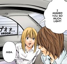 two people sitting in a car talking to each other with speech bubbles above their heads