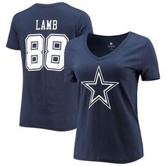 Let your tee show everybody which Dallas Cowboys player you most look forward to seeing on the field with this CeeDee Lamb Player Icon Name and Number T-shirt from Fanatics Branded. It features the Dallas Cowboys logo printed across the front and CeeDee Lamb graphics with faux mesh numbers on the back. The cotton fabric will also give this V-neck shirt a lightweight, comfortable feel.Let your tee show everybody which Dallas Cowboys player you most look forward to seeing on the field with this Ce Dallas Cowboys Signs, Cowboys Players, Ceedee Lamb, Dallas Cowboys Gear, Dallas Cowboys Players, Cowboys Logo, Dallas Cowboys Logo, Logo Number, Nfl Dallas Cowboys