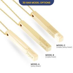 14k Solid Gold Custom Name Vertical Bar Necklace, Elegant Personalized Four Sided Name Bar Necklace Rectangular Jewelry With Engraving Option For Anniversary, Rectangular Engraved Jewelry For Anniversary, Rectangular Engraved Necklace For Anniversary, Engraved Rectangular Necklace For Anniversary, Engraved Rectangular Necklaces For Anniversary Gift, Rectangular Laser Engraved Pendant For Personalized Gift, Laser Engraved Rectangular Pendant Jewelry For Personalized Gift, Personalized Laser Engraved Rectangular Pendant Jewelry, Laser Engraved Rectangular Pendant For Personalized Gift