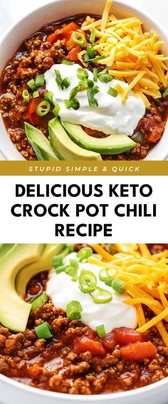 Image for Delicious Keto Crock Pot Chili Recipe Low Carb Chili Recipe Crock Pots, Keto Chili Recipes Crock Pot, Keto Chili Recipes, Meal Prepping For The Week, Crock Pot Chili, Chili Recipe Crockpot, Crockpot Chili, Chilli Recipes, Hearty Meal