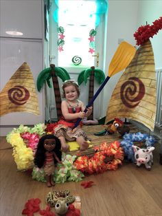 Trunk Or Treat Moana Theme, Moana Boat Diy, Trunk N Treat Ideas, Moana First Birthday, Moana Diy, Moana Birthday Ideas