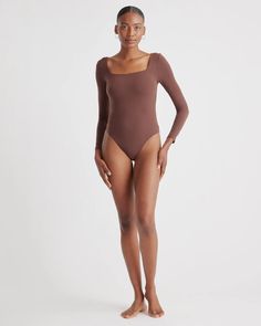 Second Skin Square Neck Long Sleeve Bodysuit Stretch Bodysuit With Thumbholes For Swimming, Stretch Bodysuit For Swimming With Thumbholes, High Cut Stretch Elastane Swimwear, High-cut Stretch Elastane Swimwear, Stretch High-cut Elastane Swimwear, Silk Pajamas Shorts, Silk Pajama Pants, Silk Tee, Square Neck Long Sleeve