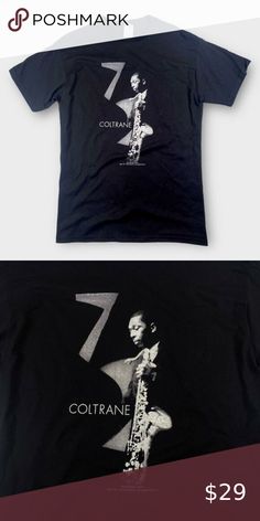 NWOT John Coltrane Jazz Tee Shirt Black, Size XX-Large John Coltrane, 9 Am, 3 Pm, Print Fabric, Work Hard, Black Shirt, Tee Shirt, Printing On Fabric, Tee Shirts