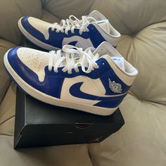 Air Jordan - Classic Royal Blue And White. Size 9.5 Men’s Basically Brand New ; Only Worn Once; Great Condition Classic Blue Leather High-top Sneakers, Classic Blue High-top Sneakers With Contrast Sole, Classic Blue Lace-up High-top Sneakers, Classic Blue Basketball Shoes For Sports, Classic Blue Basketball Shoes, Classic Blue High-top Sneakers For Streetwear, Classic Blue Low-top Custom Sneakers, Classic Blue High-top Sneakers With Round Toe, Custom Blue Leather Mid-top Sneakers