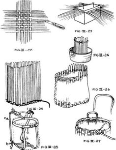 an old drawing shows different types of furniture