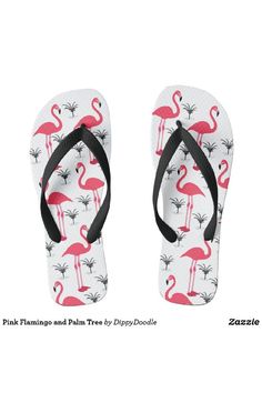 Pink Flamingo and Palm Tree Flip Flops for men and women. mark your difference, be original. Trendy Pink Flip Flops For Summer, Fun Sandals For Summer Swimming, Fun Sandals For Swimming In Summer, Fun Black Summer Sandals, Trendy Pink Poolside Sandals, Fun Black Sandals For Summer, White Tropical Open Toe Flip Flops, White Tropical Style Flip Flops For Spring, Fun Black Flip Flops For Summer