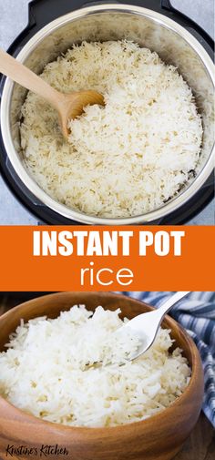 an instant pot rice recipe in a wooden bowl with the words foolproof instant pot rice