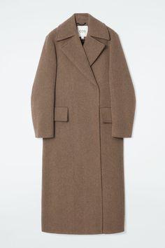 TAILORED HERRINGBONE WOOL COAT - BROWN - Coats and Jackets - COS Beige Wool Coat, Belted Cape, Outerwear Coats, Coats Jackets Women, Wool Coat, Swimwear Tops, Herringbone, Blouse And Skirt, Jacket Dress