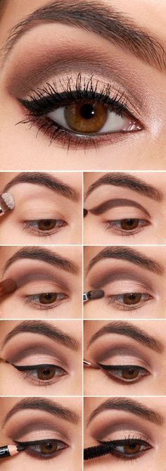 Basic Eye Makeup, Make Up Mata, Tutorial Eyeliner, Bentuk Alis, Mekap Mata, Makeup Tip, Simple Eyeshadow