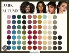 an advertisement for dark autumn with different colors