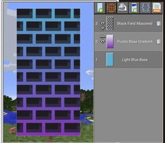 an image of a purple and blue building in minecraft with the text black field mammamed