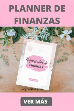 a pink and white photo with the words planner de finanzas on it