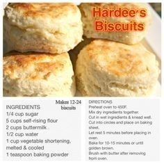 a recipe for biscuits with instructions on how to bake them and what to use it