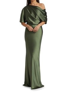 Sheath / Column Mother of the Bride Dress Fall Wedding Guest Party Elegant Off Shoulder Sweep / Brush Train Satin Half Sleeve with Ruching 2023 2023 - US $155.99 Fall Wedding Guest, Fall Wedding Guest Dress, Dress Wedding Guest, Elegant Party Dresses, One Shoulder Gown, Mom Dress, Fall Wedding Dresses, Mother Of The Bride Dress, Elegant Party