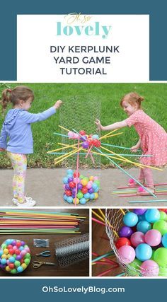 Audrey Kuether of Oh So Lovely shares a life size DIY Kerplunk yard game tutorial—perfect for outdoor entertaining! Backyard Kerplunk Game, Diy Kerplunk Game Outdoor, Easter Games For Family Outdoor, Carnival Games For Toddlers, Diy Kerplunk, Kerplunk Game, Yard Games For Kids, Life Size Games, Yard Game