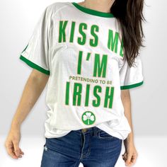 Graphic St. Patrick’s Day T Shirt Brand New With Tags. Kiss Me I’m (Pretending To Be) Irish Unisex Mens Graphic Tee In Size Large. Approximate Measurements: Chest: 22" Length: 31" Arm Length: 13" Great For St. Patrick’s Day! Ships Same Or Next Business Day! T Shirt Brand, Shirt Brand, Mens Graphic Tee, Kiss Me, Slow Fashion, St Patrick, Graphic Tee, Graphic T Shirt, Mens Graphic