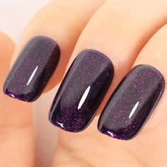 PRICES MAY VARY. 💅Purple Gel Nail Polish:Sparkle Shimmer dark purple gel nail polish,easy to diy nail art.Purple glitter gel polish is an ESSENTIAL for everyone! 💖Environmental & Healthy: 13 Toxin Free Ingredient makes it healthy and low odor. No harsh ingredients or adhesives that lead to damaged nails. 🤳Easy Application and Good Tenacity. With proper application, last at least 21 Days. 🎨Speed Curing with LED Nail Lamp: The gel nail polish kit need to be cured under LED light. Base and Top Plum Sparkle Nails, Dark Purple Glitter Nails, Purple Shimmer Nails, Purple Sparkly Nails, 2025 Nails, Purple Gel Polish, Black And Purple Nails, Purple Gel Nails, Dark Purple Nails