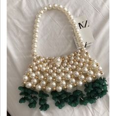 Questions? Leave A Comment Below! Elegant Zara Shoulder Bag For Party, Elegant Zara Party Bag, Elegant Zara Party Bags, Elegant Party Bags By Zara, Zara Bags For Summer Parties, Zara Summer Party Bags, Zara Party Bags For Summer, White Beaded Bags For Events, Elegant Embellished Shoulder Bag For Summer