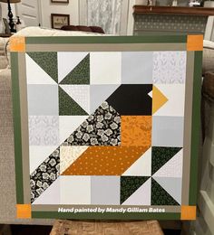 a quilt made to look like an abstract piece