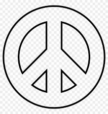 a black and white peace sign on a transparent background