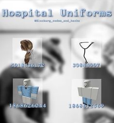 an advertisement for hospital uniforms with images of people